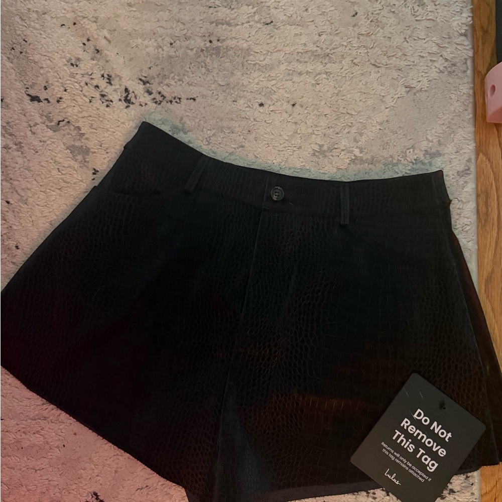 Lulus black leather shorts